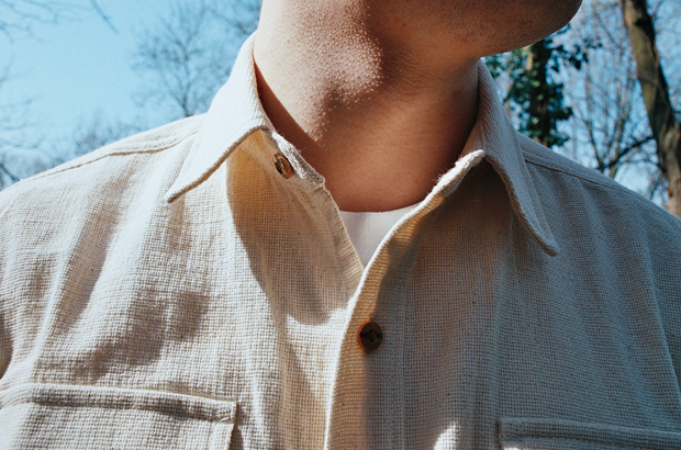 Leno Weave Work Shirt in Natural 2