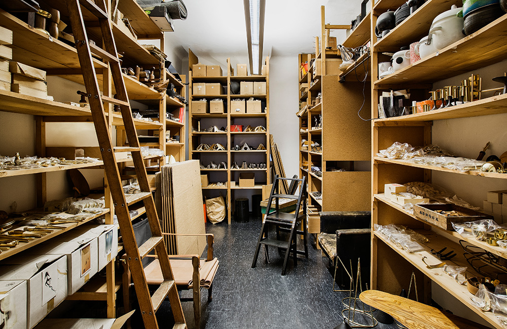 A look at the Carl Aubock stockroom.