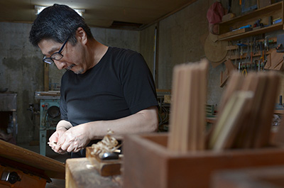 Eiji Hagiwara crafting at his studio in Sayama, Saitama Prefecture, Japan.