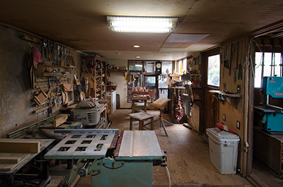 A glimpse inside the main workshop of Japanese Woodworker Eiji Hagiwara.