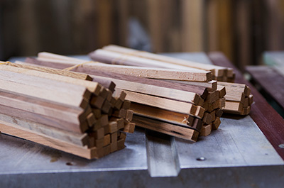 Wood blanks which are ready to be crafted.