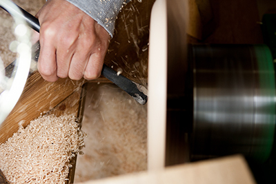 Kenichi Fujii on the lathe.