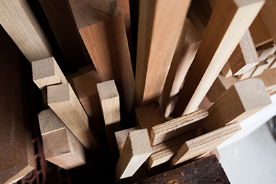 Wood ready to be used at the Fujii Workshop.
