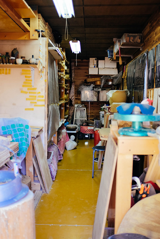 Keiji Tanaka's pottery studio.