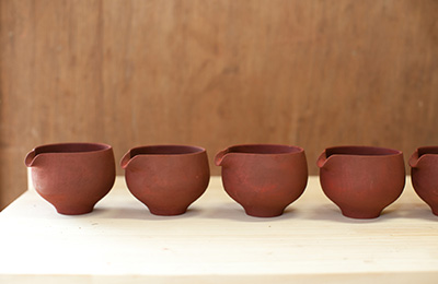 Lipped Lacquer Vessel by Maiko Okuno after a few coats of lacquer.