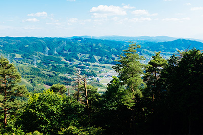 Slowly climbing through the hills to get the best possible view of the landscape.